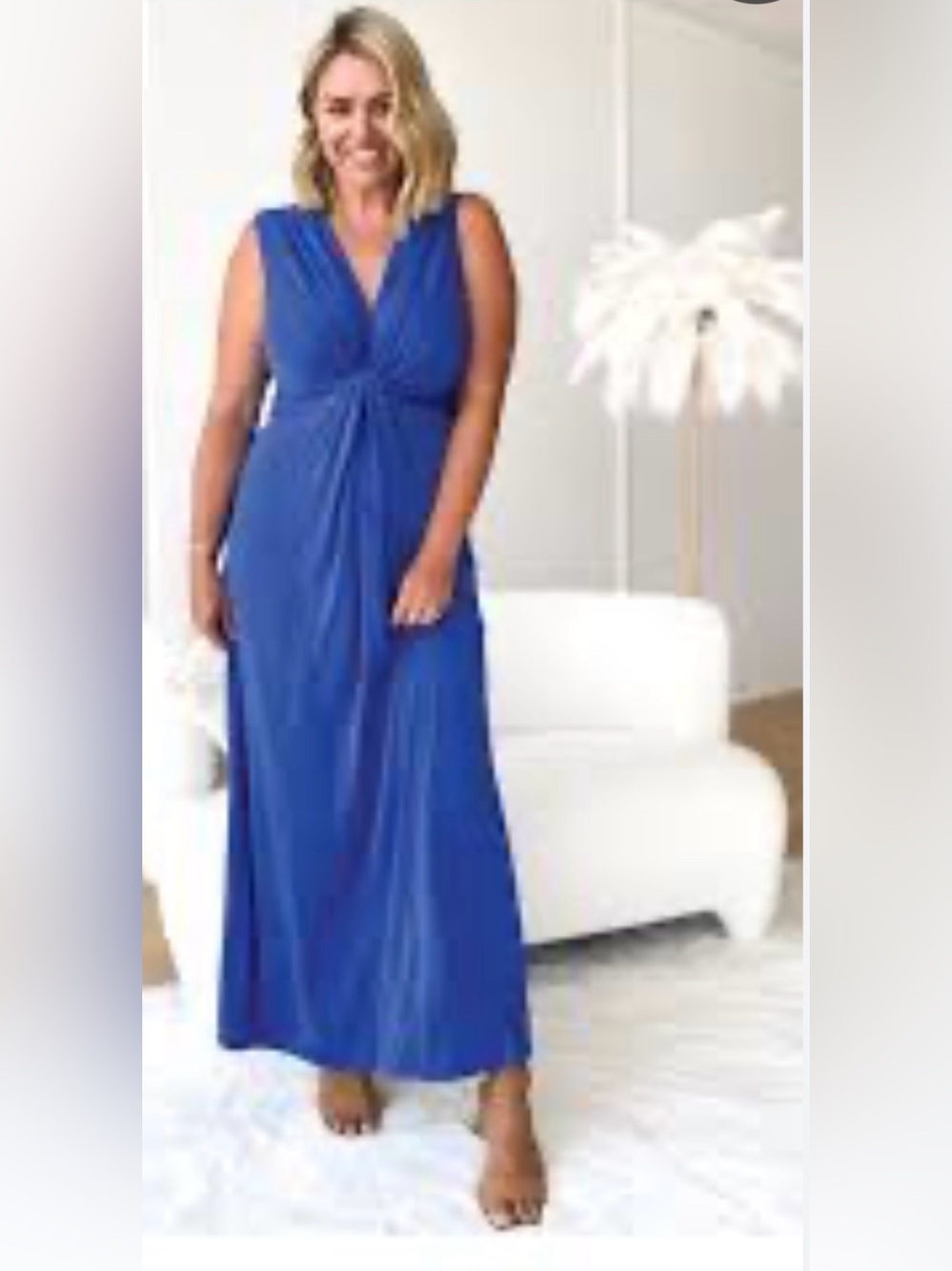 🔥Chico's Royal Blue V-Neck Sleeveless Maxi Dress